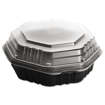 Dart® Octaview Hinged-lid Hot Food Containers, 31 Oz, 9.55 X 9.1 X 3, Black-clear, 100-carton freeshipping - TVN Wholesale